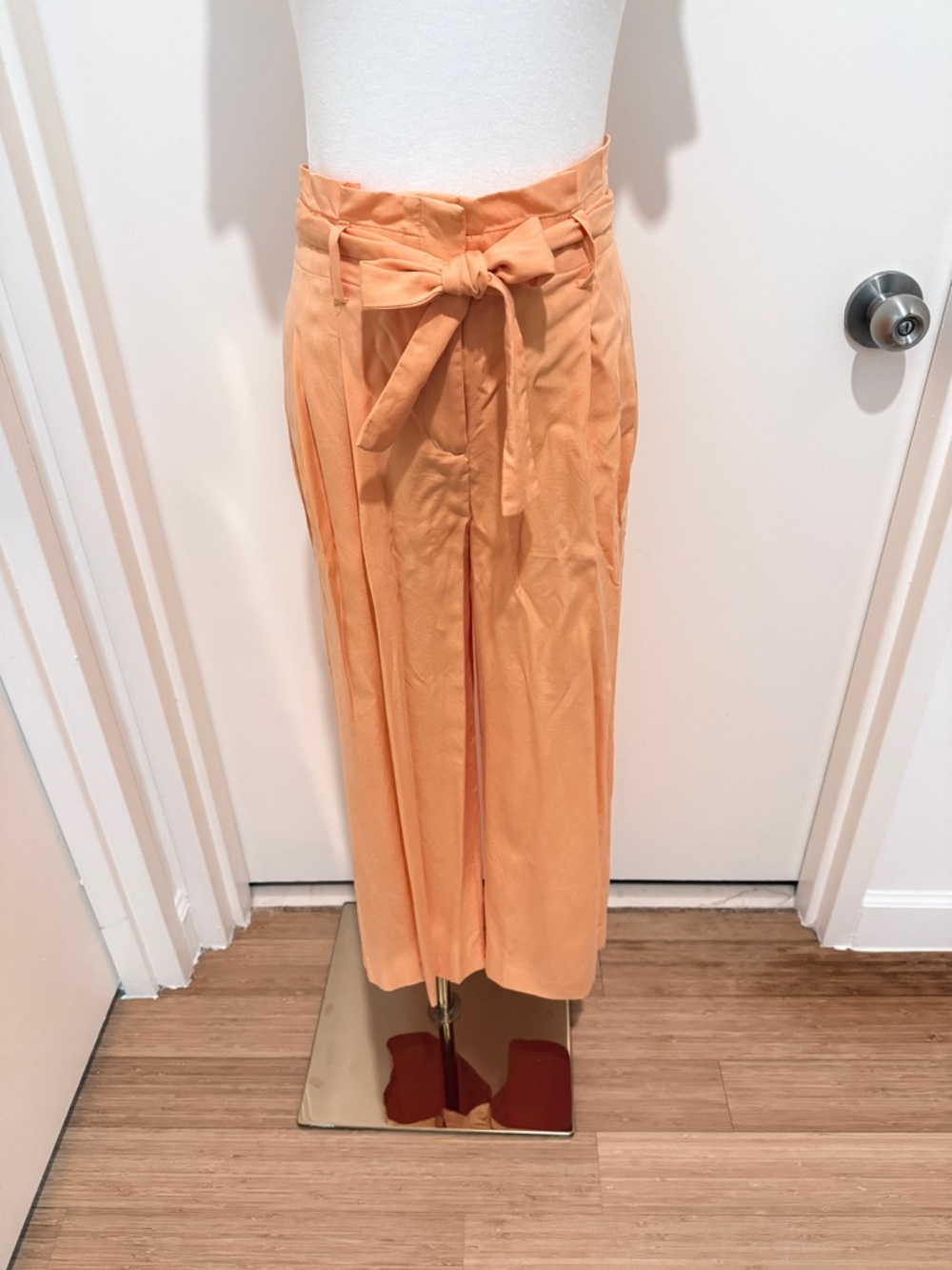 High-Waist Tie Waist Wide Leg Pants